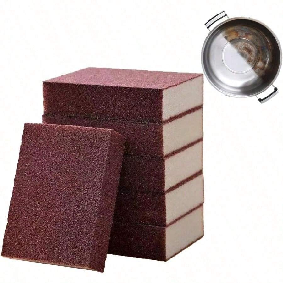 10pcs Magic Sponge Eraser Carborundum Removing Rust Cleaning Brush Descaling Clean Rub,Kitchen,Bathroom,Home,Household Suppliers - Brown - 查看 1