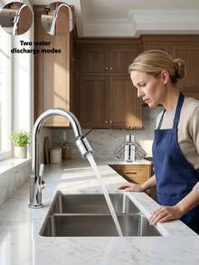 1 件装水龙头延长管，360 度旋转，两档调节，防溅厨房浴室延长管，通用洗脸盆水龙头延长管，厨房浴室延长管，易于安装，家居用品，家装材料 - 均碼 - 查看 3