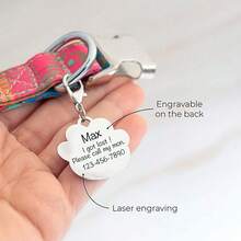 1 Chiếc thẻ đeo cổ hình dấu chân động vật dễ thương, khắc tên theo yêu cầu, có thể in số điện thoại và tên thú cưng của bạn, thẻ tên chó khắc chữ, thẻ nhận dạng thú cưng cho mèo, thẻ nhận dạng thú cưng khắc chữ theo yêu cầu, giúp phòng ngừa lạc mất thú cưng khi hoạt động ngoài trời, có thể treo trên vòng cổ chó và mèo, mặt dây chuyền cho thú cưng. - Nhiều màu - Xem 5