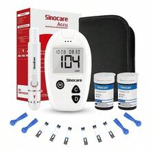 Sinocare Accu Diabetes Testing Kit Code-Free Blood Glucose Monitor With 100 Test Strips Full Kit In Mg/DL - White - View 1