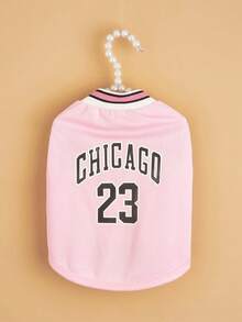 1pc Pet Clothes, Lightweight Breathable Sports Mesh Basketball Jersey For Small/Medium/Large Dogs, Suitable For Summer - Pink - View 5