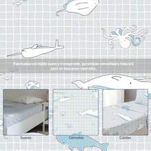 Bluelander Juego de Sabanas Sabanas Individuales 3 Piezas 1800 Hilos Cómodas y Frescas Calidad de Lujo Hipoalergénicas Lavado a Máquina Ballenas Individual   953215 - Ballenas - Ver 3