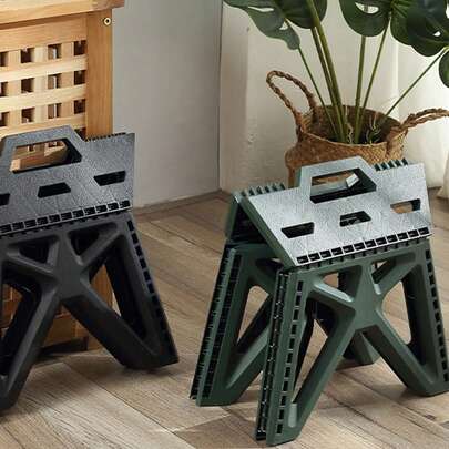 Ghế gấp, ghế băng nhỏ bằng nhựa di động dùng trong nhà, câu cá, cắm trại ngoài trời, ghế xếp.