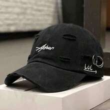 New Distressed Baseball Cap, Unisex Korean Style Embroidered Sun Visor Hat,Summer,Beach,Holiday - A - View 15