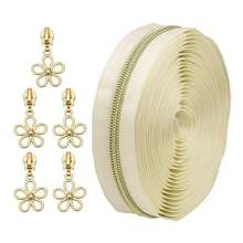 Bộ 5 khóa kéo nylon 177 inch + 5 đầu kéo, thích hợp để thay thế khóa kéo tự chế cho hành lý. - dây kéo màu - Xem 7