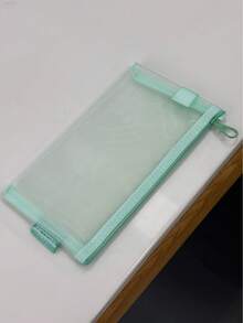 1pc Minimalist Transparent Grid Pencil Case, Multifunctional Coin Purse, Soft & Lightweight, Unisex Daily/School Use - Mesh Pencil Case - View 9