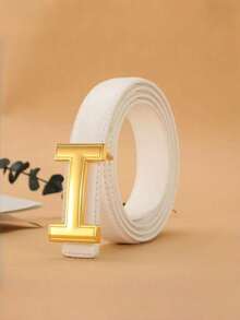 Versatile Women's Casual And Urban Fashion Belt With Alloy Buckle And Letter Decoration, For Summer, School, Autumn, Halloween - Work - View 12
