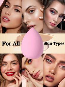 12PCS Makeup Tools Set Including:3PCS Makeup Sponges+3PCS Mini Makeup Sponges+3PCS Triangle Powder Puffs+3PCS Mini Air Cushion Powder Puffs - Pink - View 4