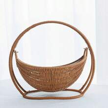 Giường ngủ cho mèo đan bằng mây, bệ nằm cho mèo có thiết kế nâng cao khỏi mặt đất để tránh ẩm ướt, thích hợp cho mèo nhà và mèo con, không bao gồm đệm, thích hợp cho mọi mùa. - Màu nâu  Mocha - Xem 7