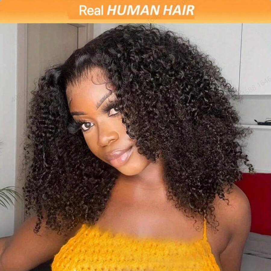 Curly Short Bob 13x4 HD Transparent Deep Wave Lace Frontal Human Hair Wigs Brazilian 13x4 Transparent Lace Front 180% Glueless Wig