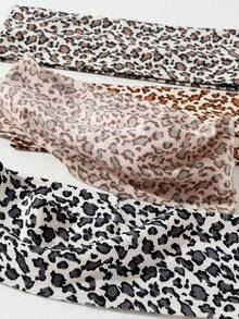 4pcs/Set Women Leopard Print Elastic Headbands, Facial Wash Makeup Headbands, Sports Beach Holiday Headwraps - Multicolor - View 4