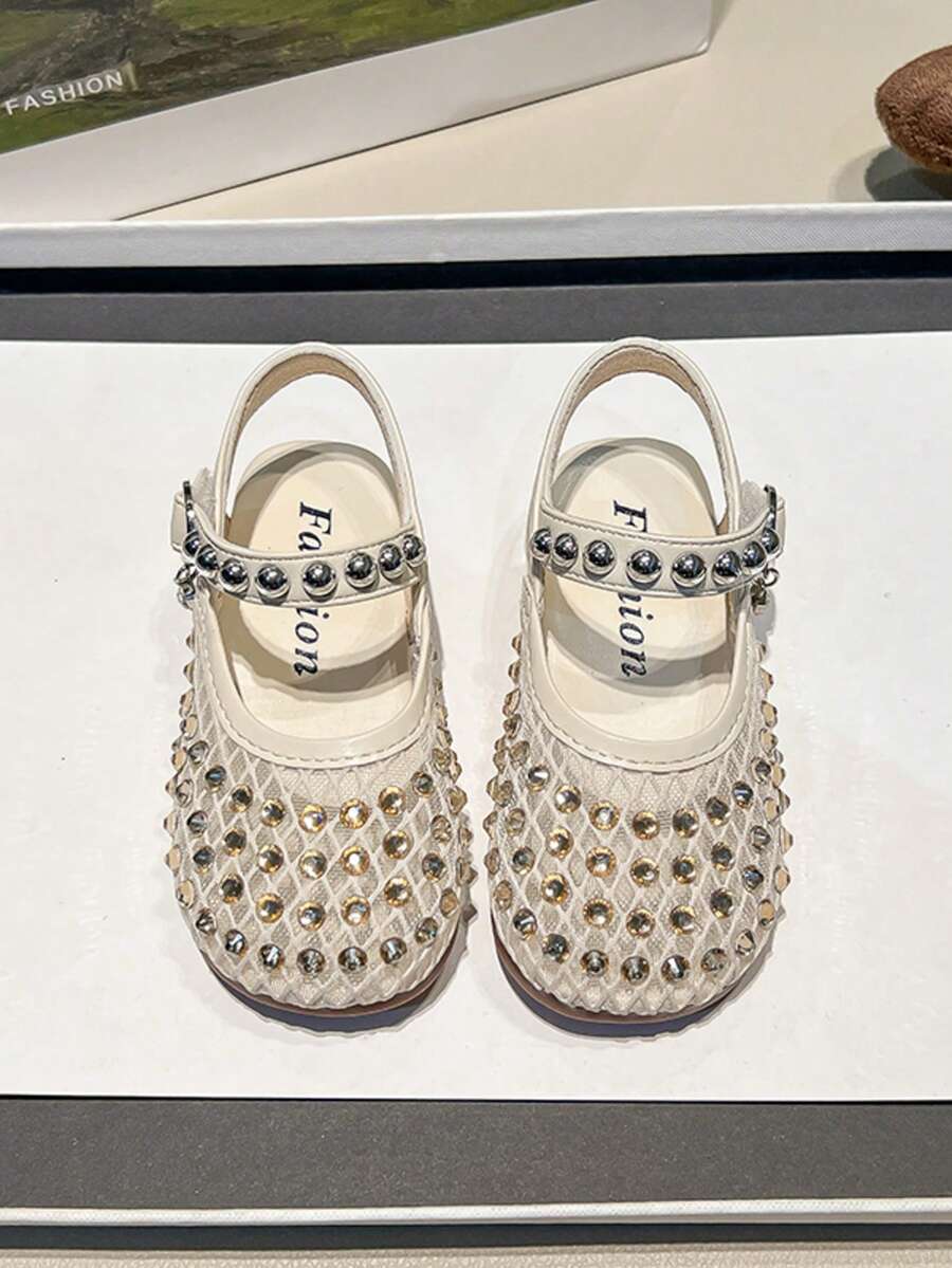 2026夏季新款女童鞋 - 小女孩公主鞋 - 网眼亮片镂空设计 - 轻便透气 - 金色 - 查看 1