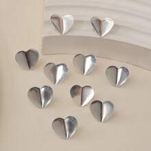 10个金色和银色心形发圈/发夹，适合日常佩戴、情人节发型和编发 - 彩色 - 查看 5