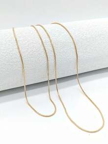 女士极简双层项链（1件装） - 金色 - 查看 3