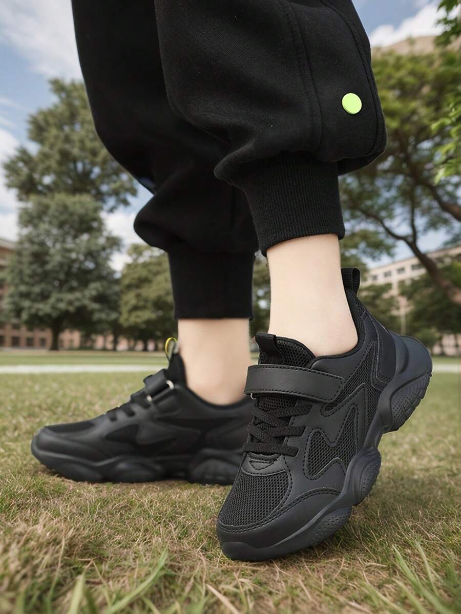 1 Par de Tênis Casuais, Cor Sólida, Resistente a Odores, Malha Respirável, Cano Baixo, Fechamento com , Estilo Urbano e Escolar, Unissex, Leve, Sola Acolchoada em EVA, Sapatos para Corrida ao Ar Livre