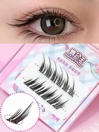 Ayrmilla 12 Clusters Natural Thin Lash Extensions, Foxy Angled Design, Comfortable Seamless Wear, Suitable For Various Occasions And Styles, Essential For Beginners In Makeup And Beauty, Can Be Freely Arranged By Position And Density, Suitable For Asian Women