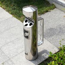 Ashtray, Waste Bin, Wall-Mounted Stainless Steel Container With Lock For Commercial Use In Hotels And Cafes - A - View 3