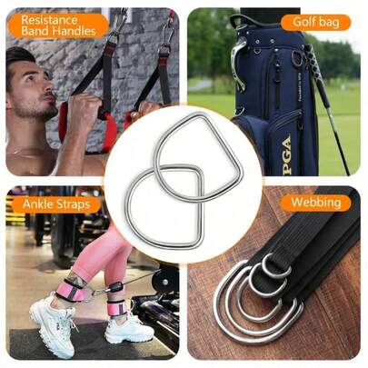 D-Ring Metal Buckle Sewing Accessories, Metal D-Ring, Multifunctional Charming D-Shaped Buckle, Suitable For DIY Keychains, Bag Charms, Straps, Belts, Wallets, Collars And Other Jewelry And Crafts, DIY Supplies Suitable For Making Holiday Gifts, Gifts For Friends, Charming Jewelry Making Materials (Random Delivery)