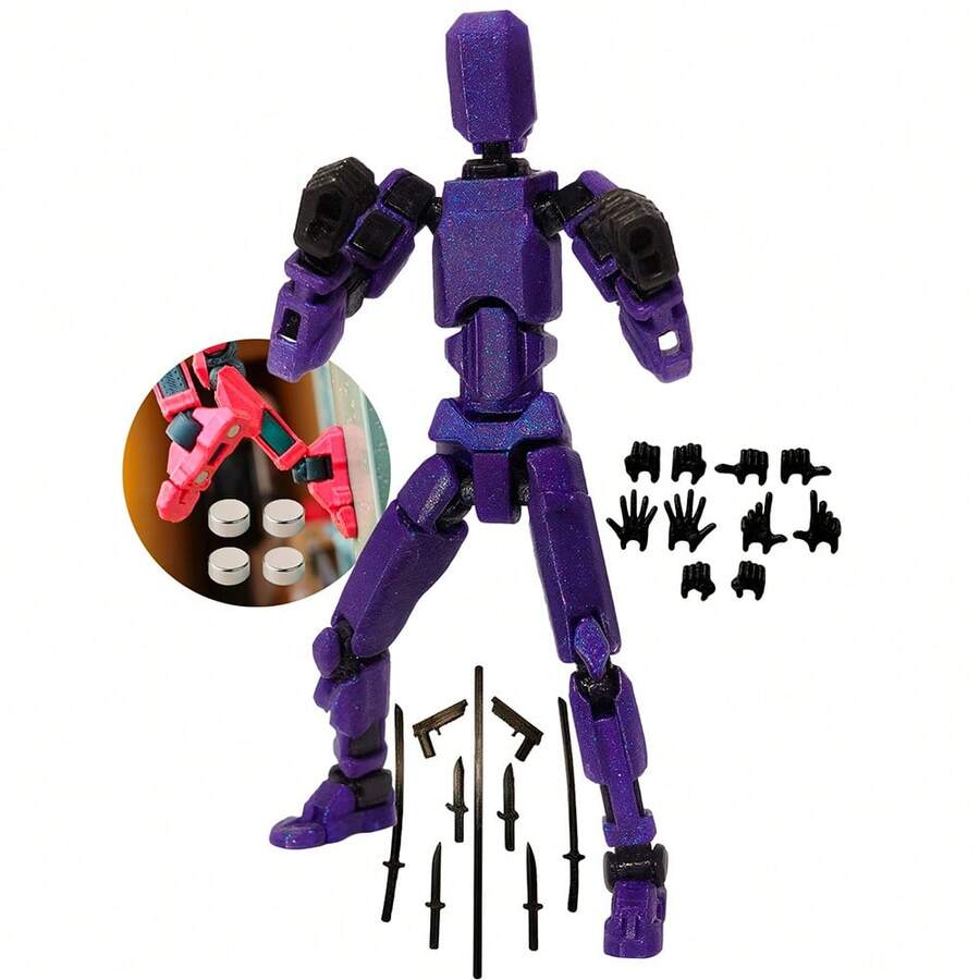 Dummy 13 Enhanced Articulated Doll Assembly Kit With Magnet - 深紫色帶閃光 - 查看 1