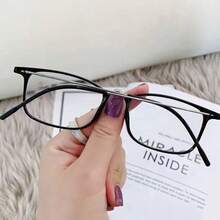 1副男女通用轻便简约时尚眼镜，适合日常佩戴 - 無色 - 查看 3