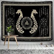 Tranh treo tường hình rồng Viking, biểu tượng rồng cổ đại theo thần thoại Bắc Âu, tranh treo tường hình học bí ẩn đen trắng theo thần thoại Bắc Âu, thích hợp để trang trí phòng khách và phòng ngủ. - 1PC - Xem 7