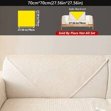 1件简约纯色细条纹沙发垫套 - 防滑且宠物友好,适用于1/2/3/4座沙发,现代家居客厅装饰,雪尼尔四季通用(米色,90x90厘米,单人座,1件) - 彩色 - 查看 19