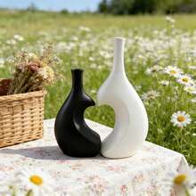 2pcs Heart-Shaped Plastic Vase Set - Modern Minimalist Home & Wedding Decor, Perfect Gift For Mother - Heart-shaped - View 9
