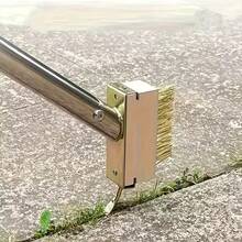 1pc/2pcs Long Handle Cleaning Brush, Suitable For Patio, Tile And Driveway Cleaning - Patio Cleaning Tool With Angled Steel Wire Bristles To Remove Weeds And Moss Buildup - Multicolor - View 7