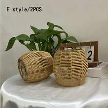 Leishizhiguan E27手工编织纸绳灯罩，适用于客厅、卧室、落地灯、中式客栈、酒店、餐厅、吊灯、壁灯等。尺寸可定制（仅灯罩）。是生日、毕业典礼及其他场合的绝佳礼物。 - 彩色 - 查看 33