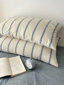 2个100%涤纶简约条纹枕套（不含枕芯），用途广泛，可机洗，适合所有季节 - 彩色 - 查看 8