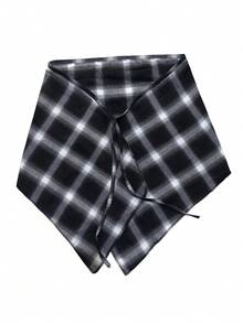 Bộ jumpsuit nữ kẻ caro hai tông màu, quần jean thời trang đa năng với dây rút ở eo, phù hợp mặc hàng ngày. - A - Xem 11