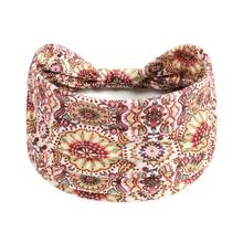 1pc Vintage Casual Women's Paisley Floral Wide Headband, Bohemian African Geometric Print Headwrap, Comfortable Relaxed Wear For Holiday, Beach, Music Festival Summer Hair Accessories Beach Hair Band Vacay Sweatband,Travel - Multicolor - View 7