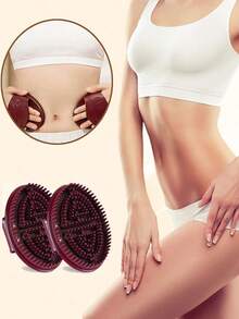 1 Piece / 2 Pieces / 4 Pieces Acupoint Wheel Massage Brush, Manual Full Body, Manual Massager With Double-Sided Design | Non-Electric Massager, Personal Massager, Exfoliating Muscle Tool, Portable, Abdominal Massage Brush, Abdominal And Leg Massage Brush, Massage Brush, Body Massage Tool, Scalp Massage Brush, Abdominal Massage Brush, Christmas Gift, Holiday Gift, Use With Massage Oil - Burgundy - View 1