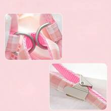 Cute Angel Wings Plaid Pet Harness Set, Adjustable Dog Harness For Small Dogs & Cats - Baby Pink - View 12