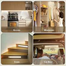 2pcs LED Motion Sensor Lights, USB Rechargeable, 3 Color Modes, Dimmable, Large Battery Capacity, Ideal For Bedside, Nightlight, Hotels And Bars - 2PCS - View 8