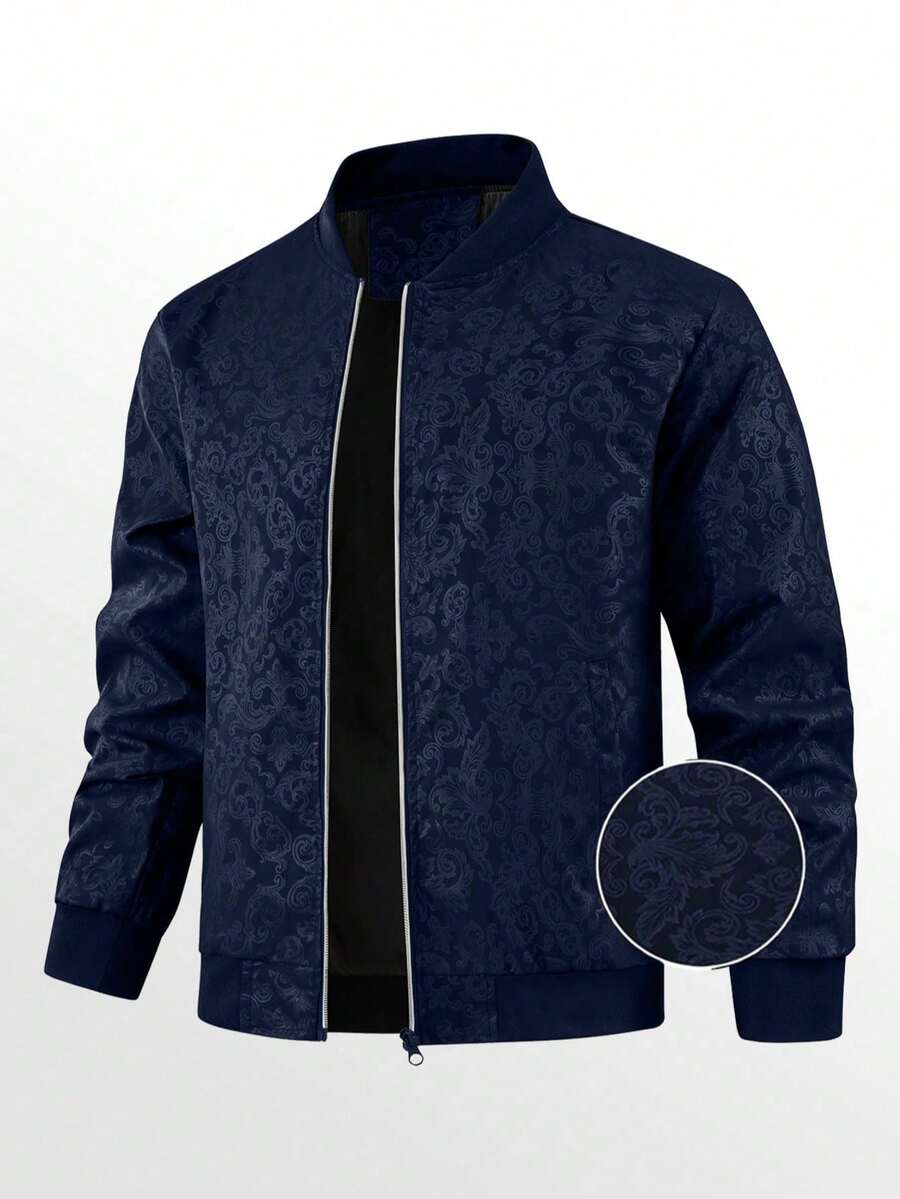 Suitable As A Father's Day Gift, Men's Outdoor Sports Jacket, Flight Jacket, Steel Stamping Phoenix Print Texture, Fashionable Versatile Pilot Jacket