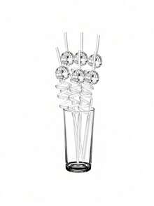 8/4/1pc - Ống hút quả cầu disco, Ống hút quả cầu disco trang trí (tái sử dụng), Phù hợp cho nhà bếp, Quà Giáng sinh, Đồ dùng học tập, Ống hút xoắn phản quang, Trang trí tiệc disco, Que khuấy cocktail, Đồ dùng tiệc sinh nhật mơ mộng, Trang trí, Trang trí tiệc disco, Quà tặng tiệc - bạc - Xem 6