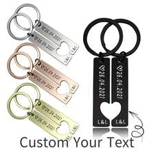 1 Cặp móc khóa bằng thép không gỉ khắc chữ theo yêu cầu, móc khóa đôi cá nhân hóa với ngày tháng, quà tặng kỷ niệm, sinh nhật, Ngày của Cha, lý tưởng cho Ngày của Nam giới, Ngày của Nữ giới. - Nhiều màu - Xem 3