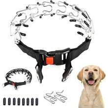 1pc Adjustable Non-Choke Dog Training Collar With Quick Release Buckle, Suitable For Small/Medium/Large Dogs, Stainless Steel Clasp Collar With Metal Chain, Convenient For Walking, Training, Hunting - Silver - View 7
