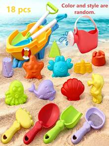 Beach Toy Set, Including Shovel, Wagon And Bucket, Ideal For Children To Play On The Beach And In The Water, Perfect Gift For Children, Suitable For Birthday And Easter Gifts - Multicolor - View 13