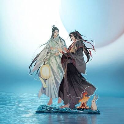 1件“失落的技艺”亚克力立式展示架，魏无羡&蓝忘机 - 传统中国服饰设计，现代家居装饰展示，人物展示 | 背景展示 | 做工精细