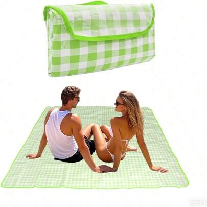 80″ 120″ Outdoor Picnic Blanket,Extra Large Picnic Blanket Beach Blankets, Picnic Mat Waterproof Sand Proof Foldable Portable For Outdoor Camping Hiking Travel Grass Music Festival Lawn Mats (Green)
