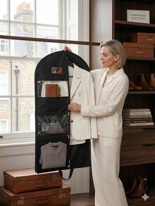 手风琴式折叠衣物袋，适用于衣物、衬衫、夹克、外套、连衣裙，加厚挂袋，大网袋，防尘罩，加厚无纺布羽绒服收纳袋，衣柜连衣裙防尘挂袋，旅行活动及派对用品 - 彩色 - 查看 10