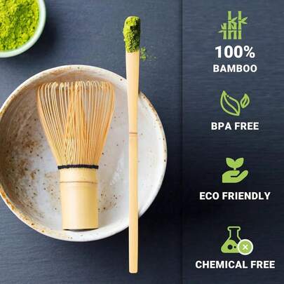 Muỗng múc trà Matcha, muỗng trà bằng tre kiểu Nhật, phụ kiện trà đạo bằng tre tự nhiên, thích hợp cho cà phê, trà và espresso.