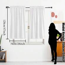 Bộ 2 rèm cửa nhỏ bằng nhung trắng cao cấp kiểu Châu Âu COSENNATUR, thiết kế có khe luồn thanh treo, cản sáng tốt, cách âm, cách nhiệt, vải mềm mại, co giãn, bền, có thể giặt, phù hợp cho phòng ngủ, phòng khách, phòng ăn, nhà bếp, văn phòng, tủ quần áo, định lượng 220gsm, thích hợp cho Halloween. - trắng - Xem 9