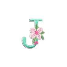 1/26 piezas Parches bordados con flores y letras inglesas coloridas, pegatinas decorativas de aplicación de costura con adhesivo en la parte posterior (disponibles en varios colores) - Verde - Ver 27