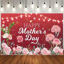 1pc Happy Mother's Day Backdrops Thanks Mother Party Photoshoot Backdrops Mom's Day Party Decorations Banner Photo Backdrop Mother's Day Birthday Party Background - View 1