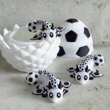 3D Printed Cute Adorable Football Dragon + Dragon Egg Model Plastic Toy Figurine Desktop Decor Sculpture Gift - Multicolor - View 6