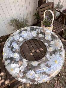 1pc Inflatable Daisy Flower Swimming Ring, Water Game, Beach Essential, Pool Float - Swim Ring - View 9