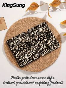 Kingsung Zebra Print Tablet Protective Case, Suitable For IPad 9.7/10.2/10.5/10.9/12.9/Pro 11, 10th Gen, Galaxy Tab S6 Lite 10.4", Kindle Paperwhite 12th Gen 2024, Kindle 11th Gen 2022, Kobo Clara Color, Soft Shock-Proof Protection, Smart Stand/Auto Wake/Sleep Function - Multicolor - View 10